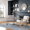Upholstered Rocking Chair Wooden Frame Recliner Armchair Cushioned Rocker Seat