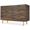 Bedroom Chest of Drawers Storage Cabinet with 6 Drawer Sideboard for Living Room