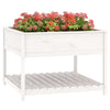 GuyAna Planter with Shelf White 111.5x111.5x81 Solid Wood Pine,Planter G9Y2