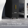 Small Bathroom Storage Cabinet with Toilet Brush Holder-Black