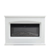 34" Electric Fireplace Fire Freestanding Mantelpiece Heater White Surround Suite