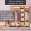 Neo Natural Bamboo Freestanding Open Clothes Rack Rail Storage Shelf Coat Stand