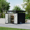 Metal Pent Roof Garden Shed Outdoor Double Door Storage for Tools Bike Warehouse