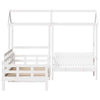 Day Bed and Set with Roof White 80x200 Solid Wood Pine P6H1
