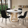 Dining Table Set With 4 Pcs Black Velvet Chairs Kitchen Dining Room Furniture