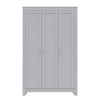 3 Door Wardrobe Matte Grey Storage Cupboard with Shelves Rail Bedroom Furniture
