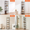 Rustic Tallboy Bookcase 6-Tier Bookshelf Tall Storage Shelving Unit Display Rack