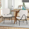 Modern Side Chair Bedroom Reading Accent Chair Adjustable Foot Pads-White