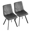 Velvet Padded Seat Kitchen Dining Chair Home Office Chair with Metal Legs