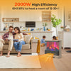 27” Freestanding Fireplace 2000W Electric Fireplace Heater W/3-Level Vivid Flame