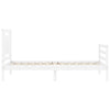 Bed Frame with Headboard White 100x200 cm Solid Wood
