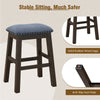 Set of 2 Bar Stools Counter Height Stool Rivet-Tufted Kitchen Dining Chair Grey