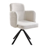 Modern Teddy Fleece Office Chair Swivel Mid-Back Leisure Desk Chair Metal Legs