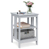 3-Tier Bedside Table Bedroom Nightstand Cabinet End Sofa Side Table Storage