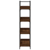 Bookcase 4-Tier Brown Oak 100x33x145.5 cm Engineered Wood