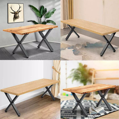 2PC Industrial Metal Steel Table Legs Cross X Frame for Dining/Bench/Office/Desk