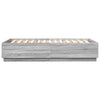 Lechnical Bed Frame with Grey Sonoma 140x200 Engineered Wood,Bed L4T9
