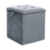 Velvet Cube Pouffe Storage Box Ottoman Seat Stool Storage Box Home Footstool NEW