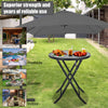 Folding Glass Table Top Round Table Coffee Seat Back Chair Outdoor Furniture Set