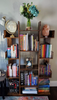 Tall Rustic Bookcase 13 Compartment Storage Shelf Unit Modern Display Cabinet