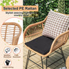 3Pcs Outdoor Garden PE Rattan Conversation Furniture Bistro Table Chairs Set