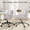 Height-Adjustable Armless Swivel Task Chair Vanity Chair Home Office-Grey