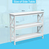 Industrial 3-Tier Console Table Rustic Sofa Narrow Accent Side Table X-Design