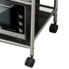 3 Tiers Storage Racks Holders ABS Stainless Steel Trolley with Wheels Kitchen