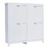 Shoe Storage Cabinet Cupboard 4 Door Hallway Organiser Compact Space Saver