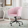 Modern Home Office Velvet Pink Desk Chair Soft Seat 360° Swivel Computer Chair