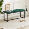 Green Velvet Padded Bed Bench Dining Bench Ottoman Stool Living room Modern