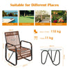 3Pcs Outdoor Rattan Sofa Set Garden Patio Furniture Set with Adjustable Feet