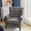 Upholstered Wing Back Armchair Velvet Quilted Wingback Single Sofa Cuddle Chairs