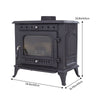 Fireplace Cast Iron Heater Home Logs Burning Flame Effect Living Room Stove 10KW