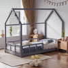 Tree House Design Kids Bed Frame Grey Canopy Bedroom Bedstead Boys Girls Wooden