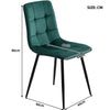 4 Pcs Velvet Dining Chairs Set Soft Padded Seat Metal Leg Office Kitchen Green