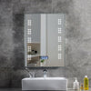 Bathroom Mirror with Shaver Socket Clock LED Illuminated Demister Wall Mounted