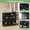 Industrial Bar Cabinet Kitchen Storage Sideboard W/ Rack Glass Holders