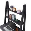 Corner Computer Desk With Shelves Black Home Office Ladder Bookcase Workstation
