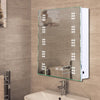 Led Mirror Medicine Cabinet Glass Shelves Waterproof Toiletries Cosmetics Clock