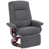 Swivel Recliner Chair with Footrest Wooden Base for Living Room Bedroom, Grey