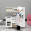 Kids Wooden Pretend Play Toy Kitchen Cooking Set For Boys Girls Whit