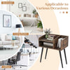 Bedroom End Table (Set of 2) Modern Nightstand with Open Shelves-Coffee