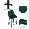 Pair Velvet Bar Stools V Type Seat Metal Leg Footrest Bar stool