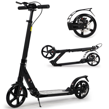 100/200mm WheelsFolding Kick Push Scooter Teens Adult Ride on Adjustable Height
