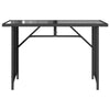 Garden Table with Glass Black 110x68x70 Poly Rattan L9H6
