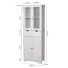 White Bathroom Wooden Free Standing 2 Drawers With 4 Doors Storage Cabinet Unit