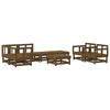 8 Piece Garden Lounge Set Honey Brown Solid Wood Pine