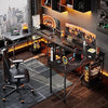 L Shaped Desk with Shelves 120CM Industrial Corner Desk Long Stable Computer
