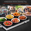 Electric Warming Tray Glasstop Food Warmer w/ Cool-Touch Handles